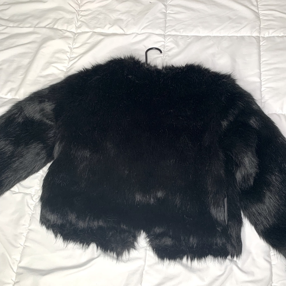Faux Fur Black Coat